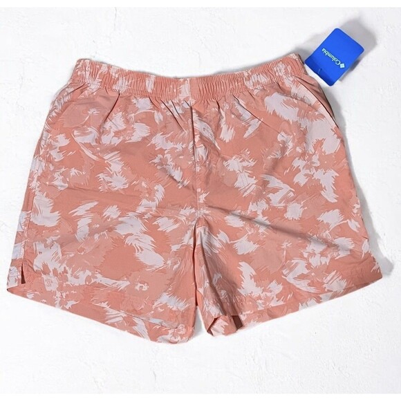 Columbia Walnut River Shorts Sporty Coral White Nylon Women's Medium 5” Inseam - Picture 1 of 14